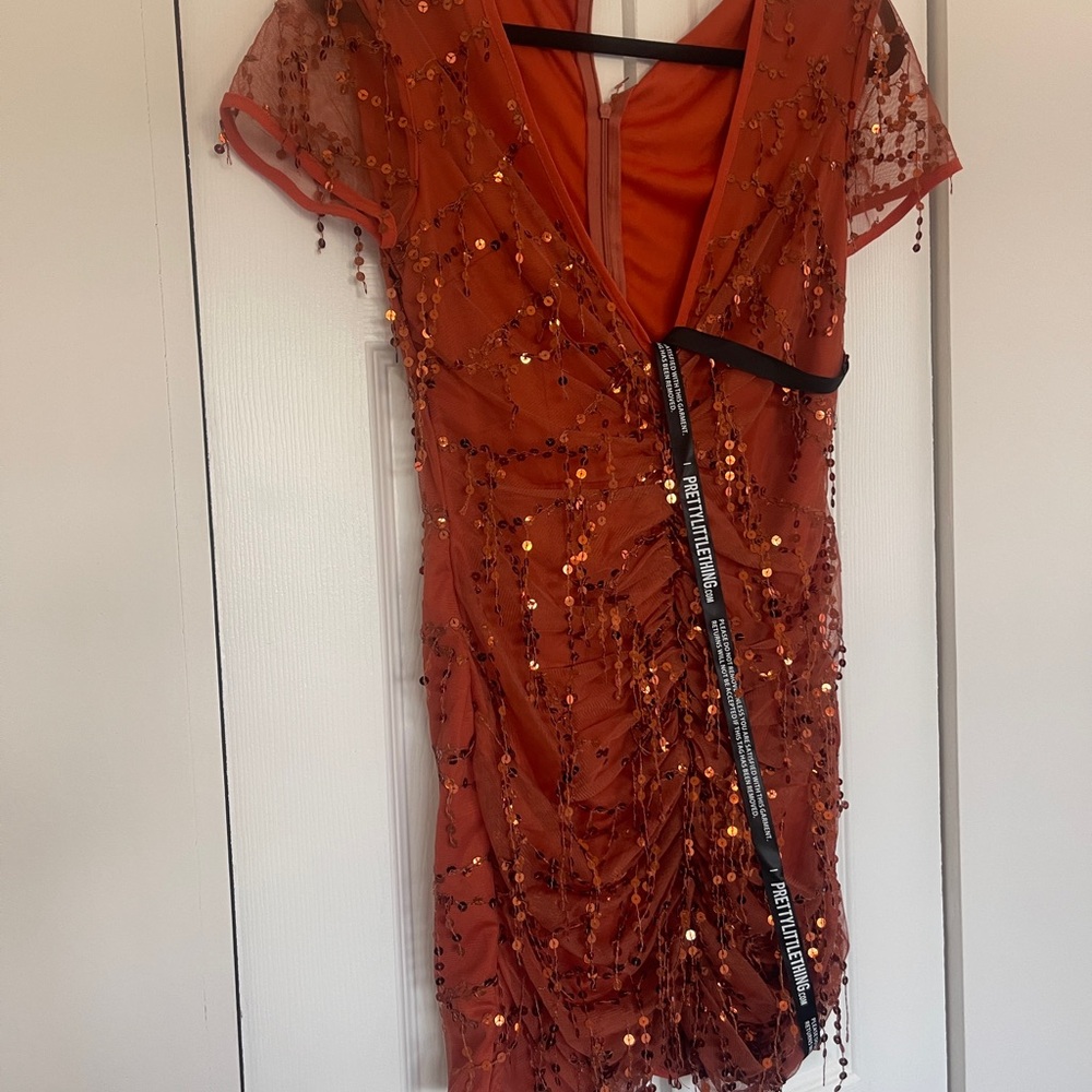 PLT Orange Sequin Dress Brand New